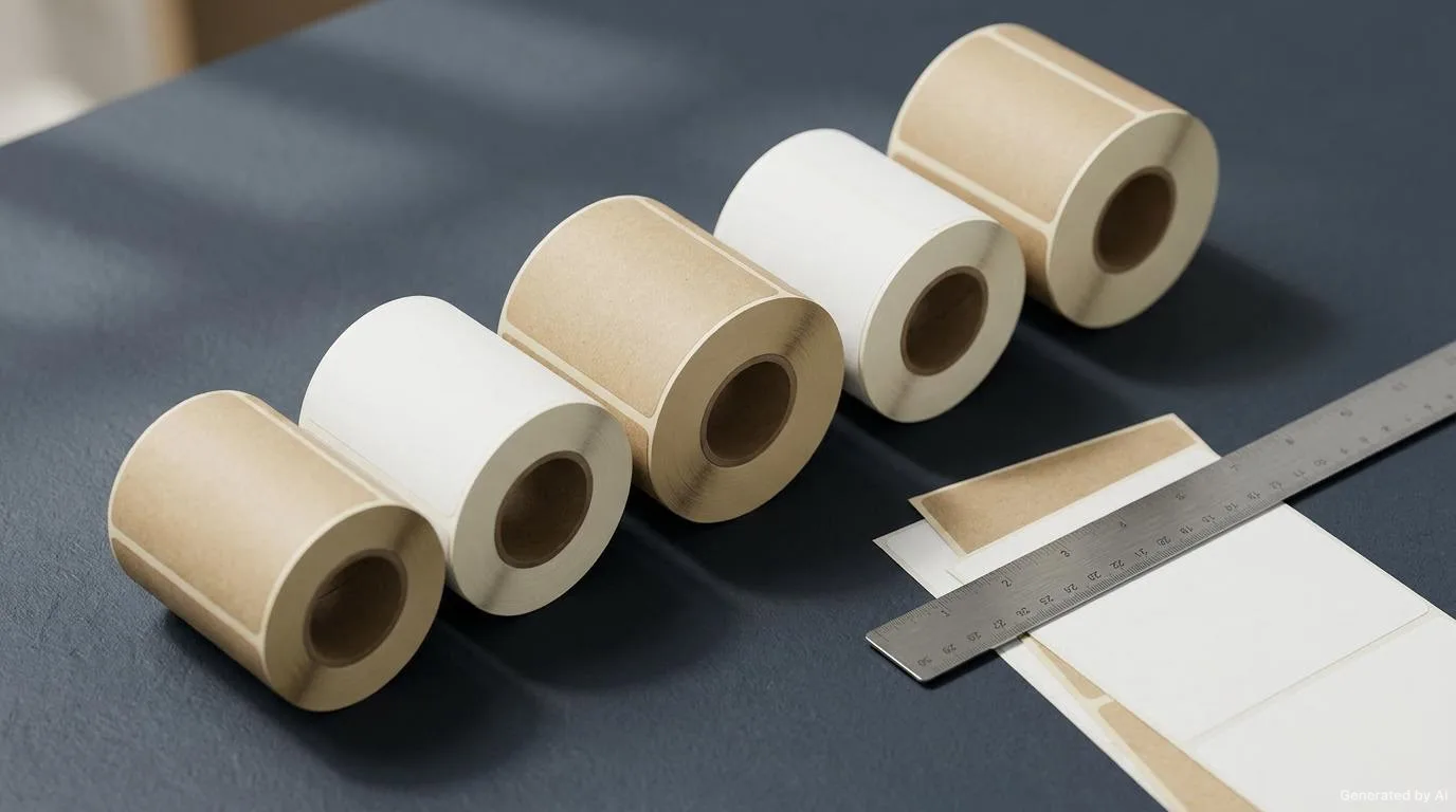 Label rolls and sample labels prepared for different industries
